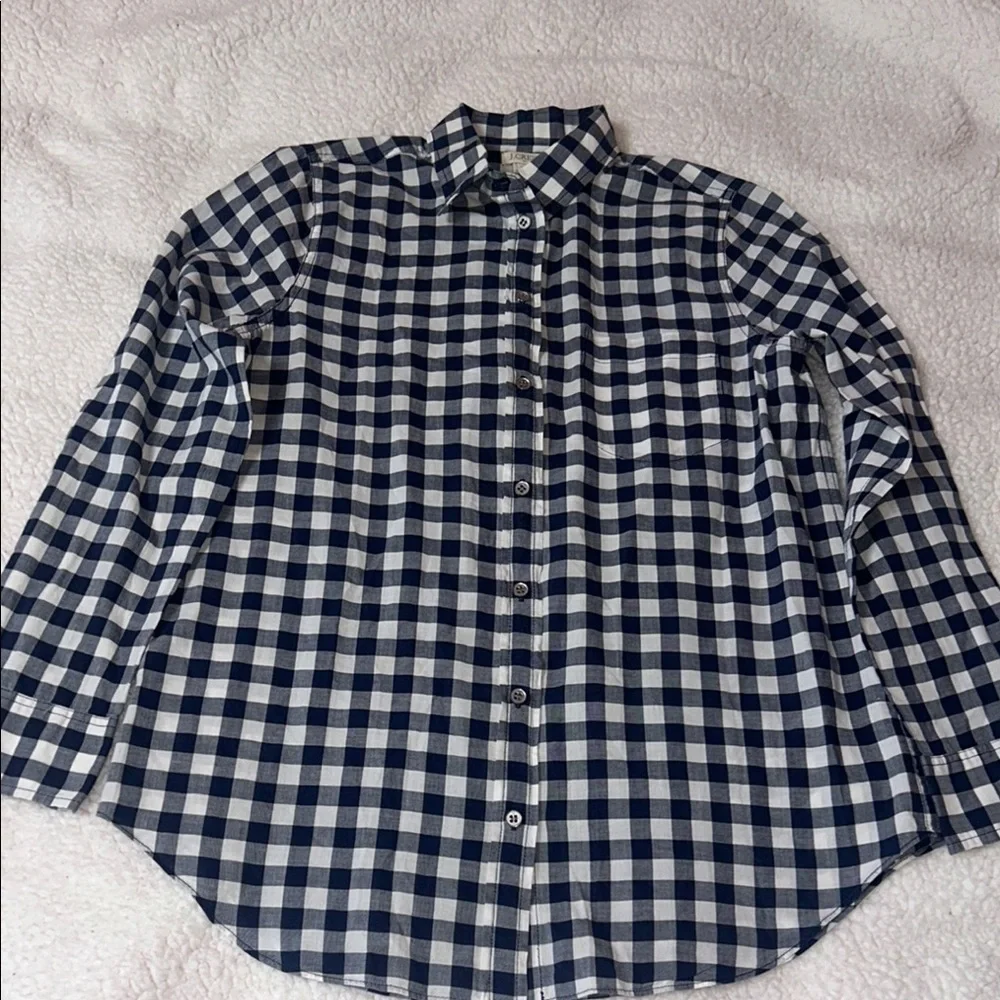 J. Crew Blue and White Long Sleeve Tee